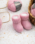 Pink Baby Booties Knitting Pattern