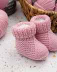 Pink Baby Booties Knitting Pattern