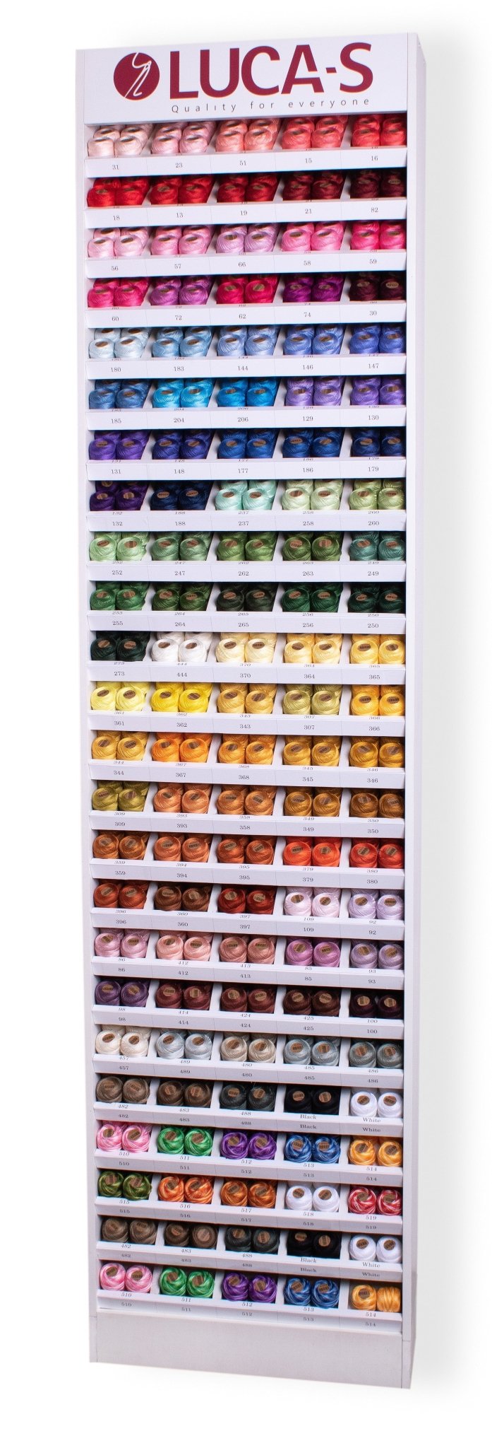 Luca - S Cotton Perle Wooden Stand - 110 Colors - (10 Fill) - Luca - S Yarns