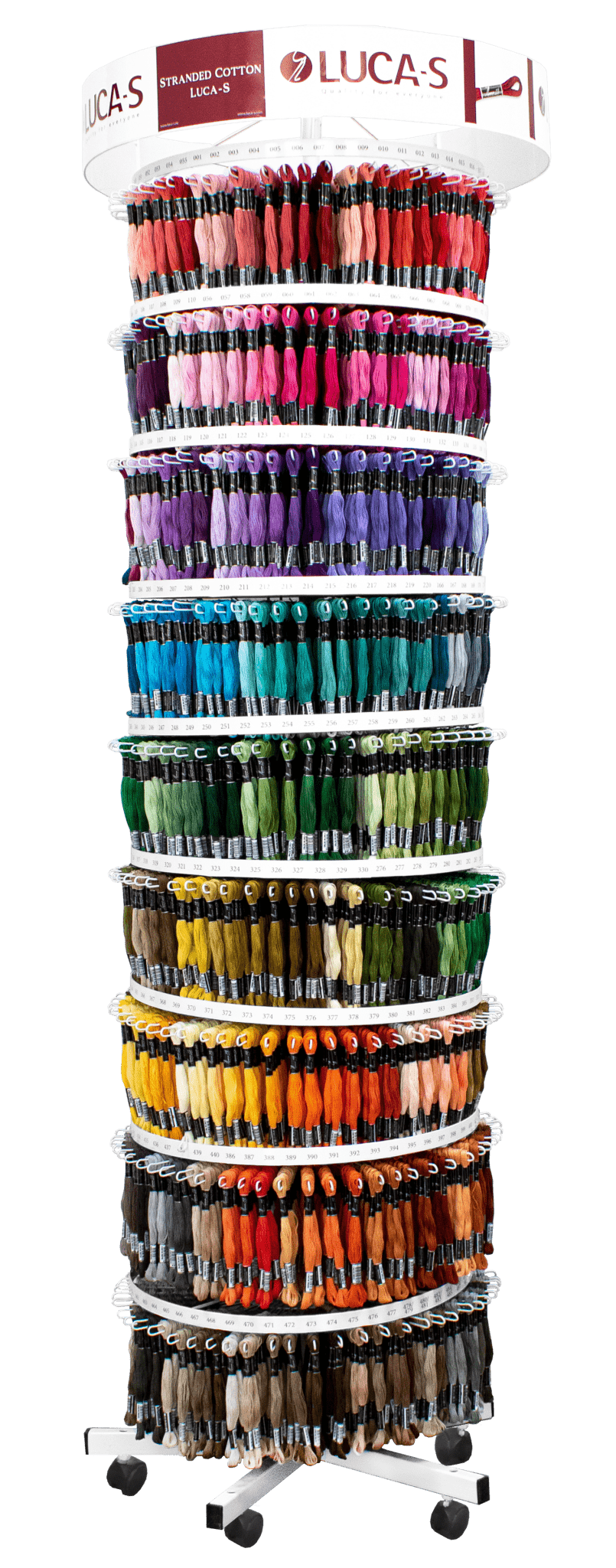 Luca - S Metal Stand, Rotating - Luca - S Stranded Cotton - 525 colors (12 Fill) - Luca - S Yarns