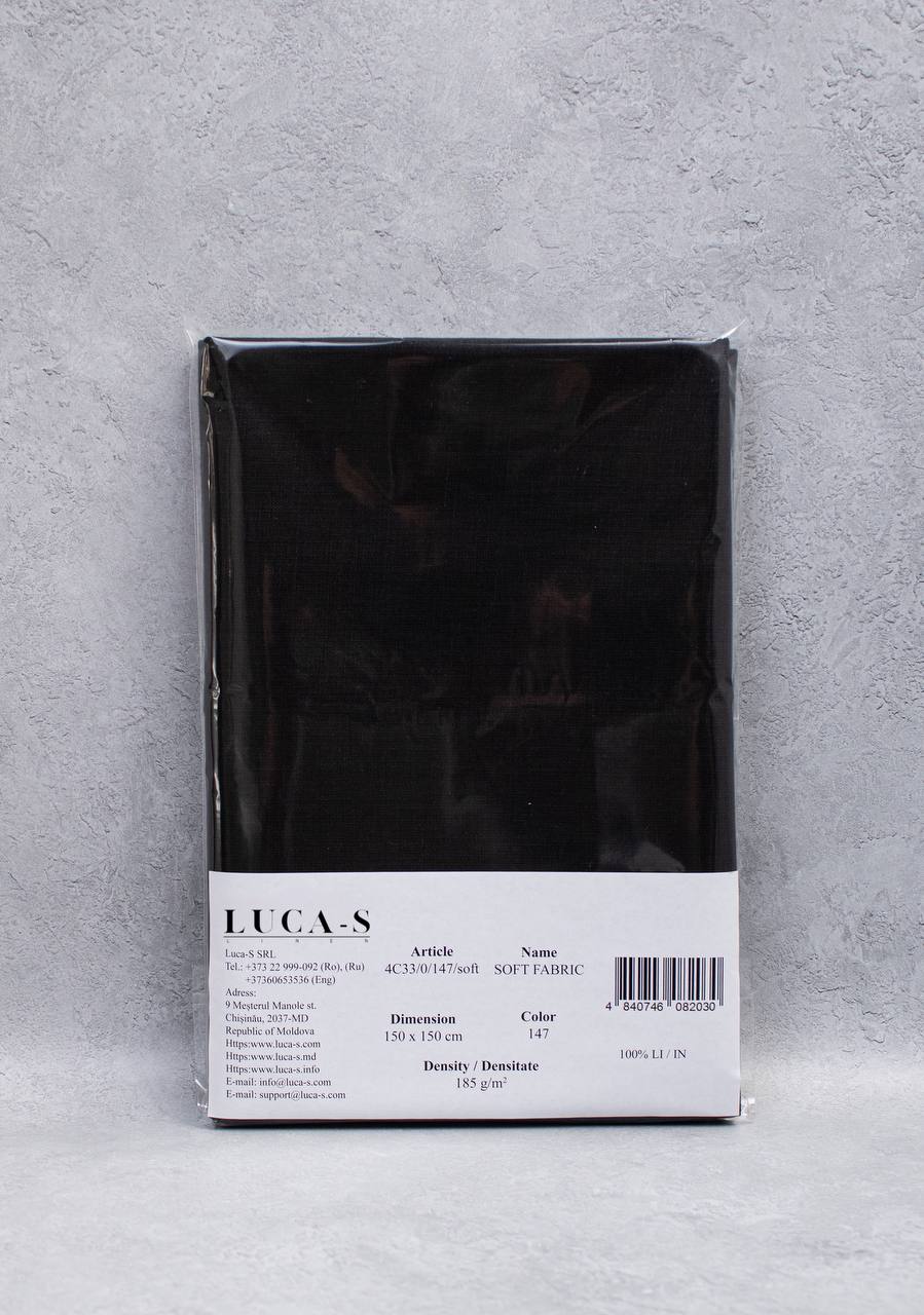 Luca - S Natural Pure 100% Linen Soft Fabric Black Color - Luca - S Yarns