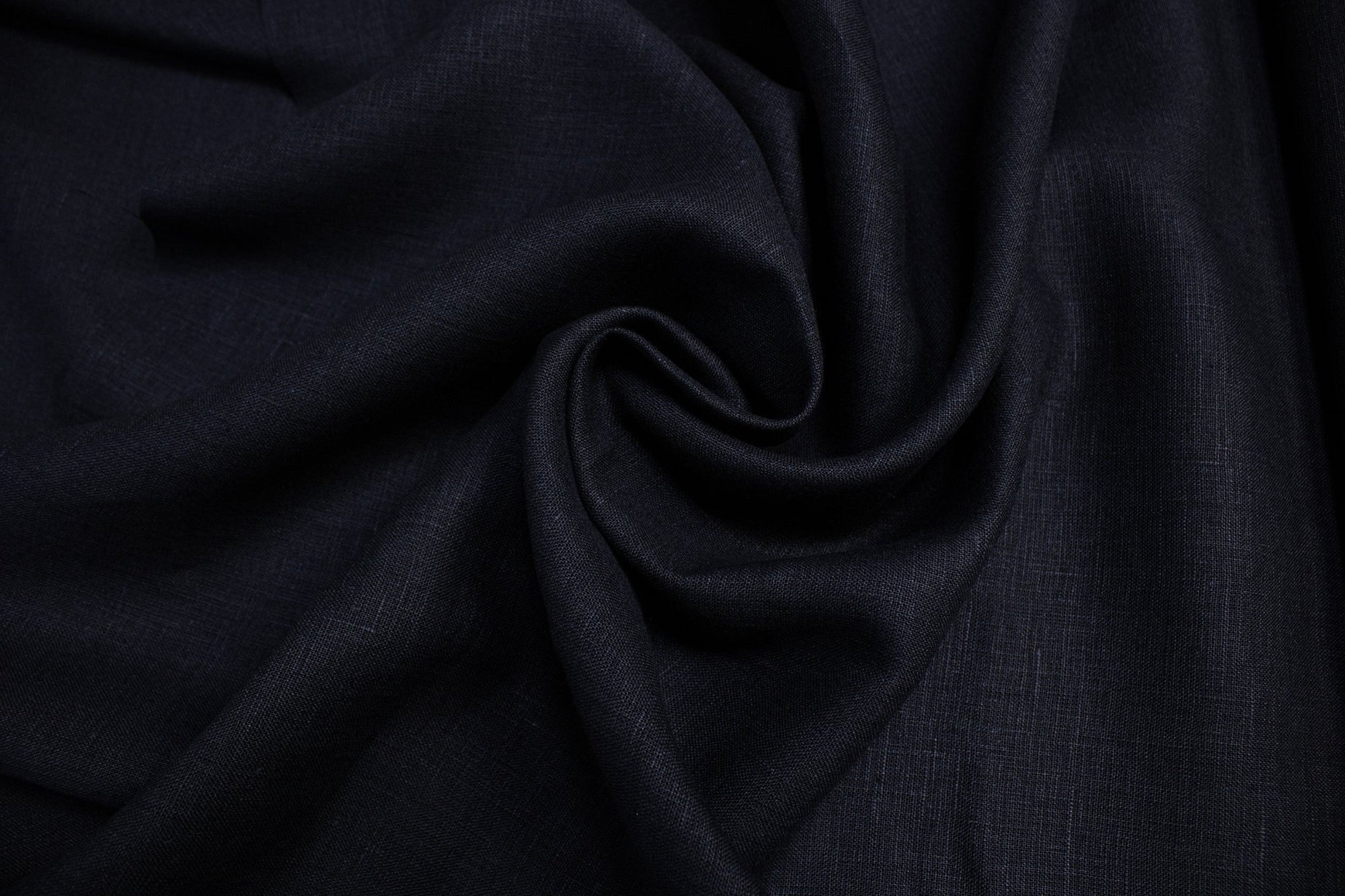 Luca - S Natural Pure 100% Linen Soft Fabric Black Color - Luca - S Yarns