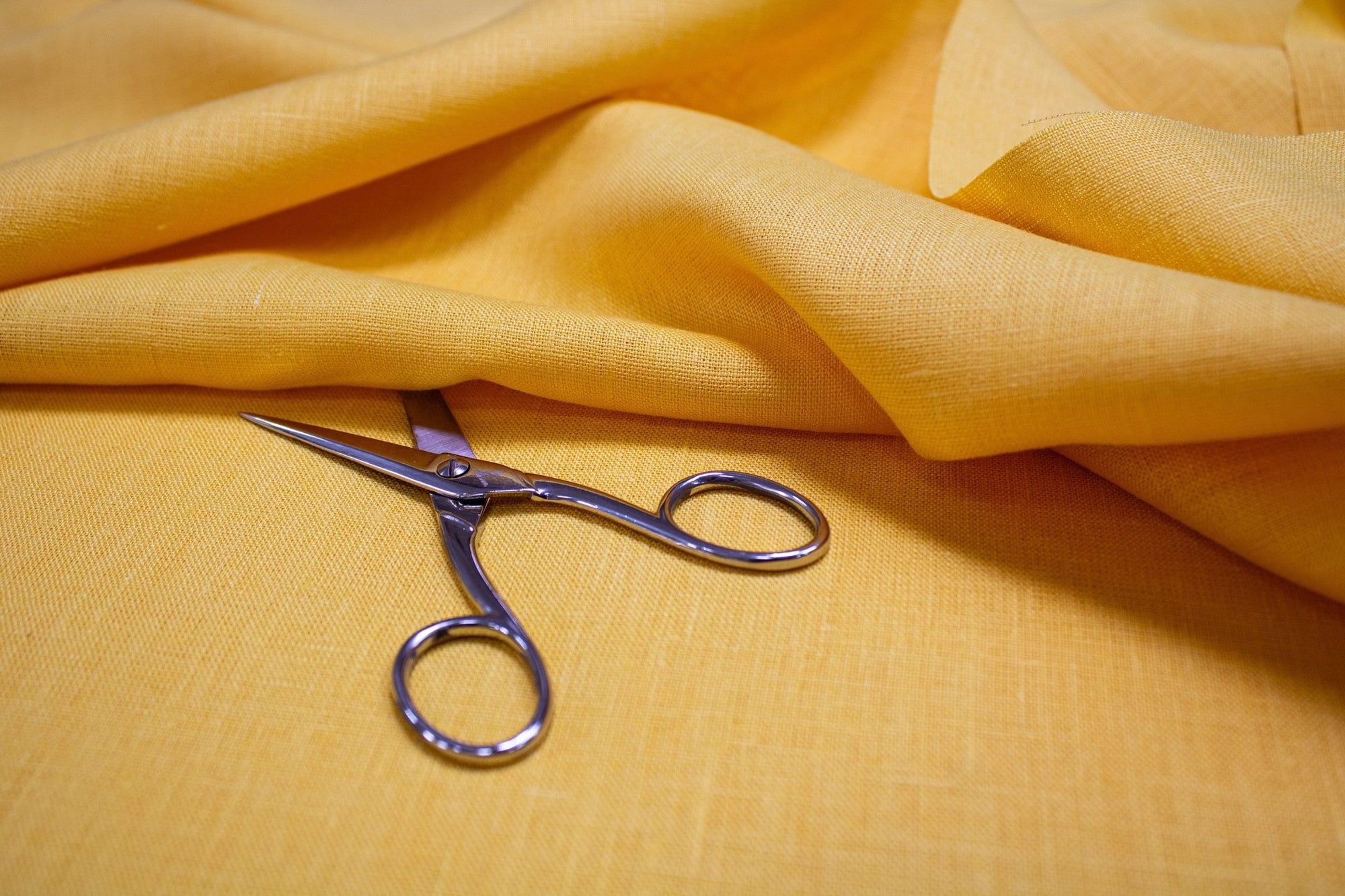 Luca - S Natural Pure 100% Linen Soft Fabric Goldenrod Color - Luca - S Yarns