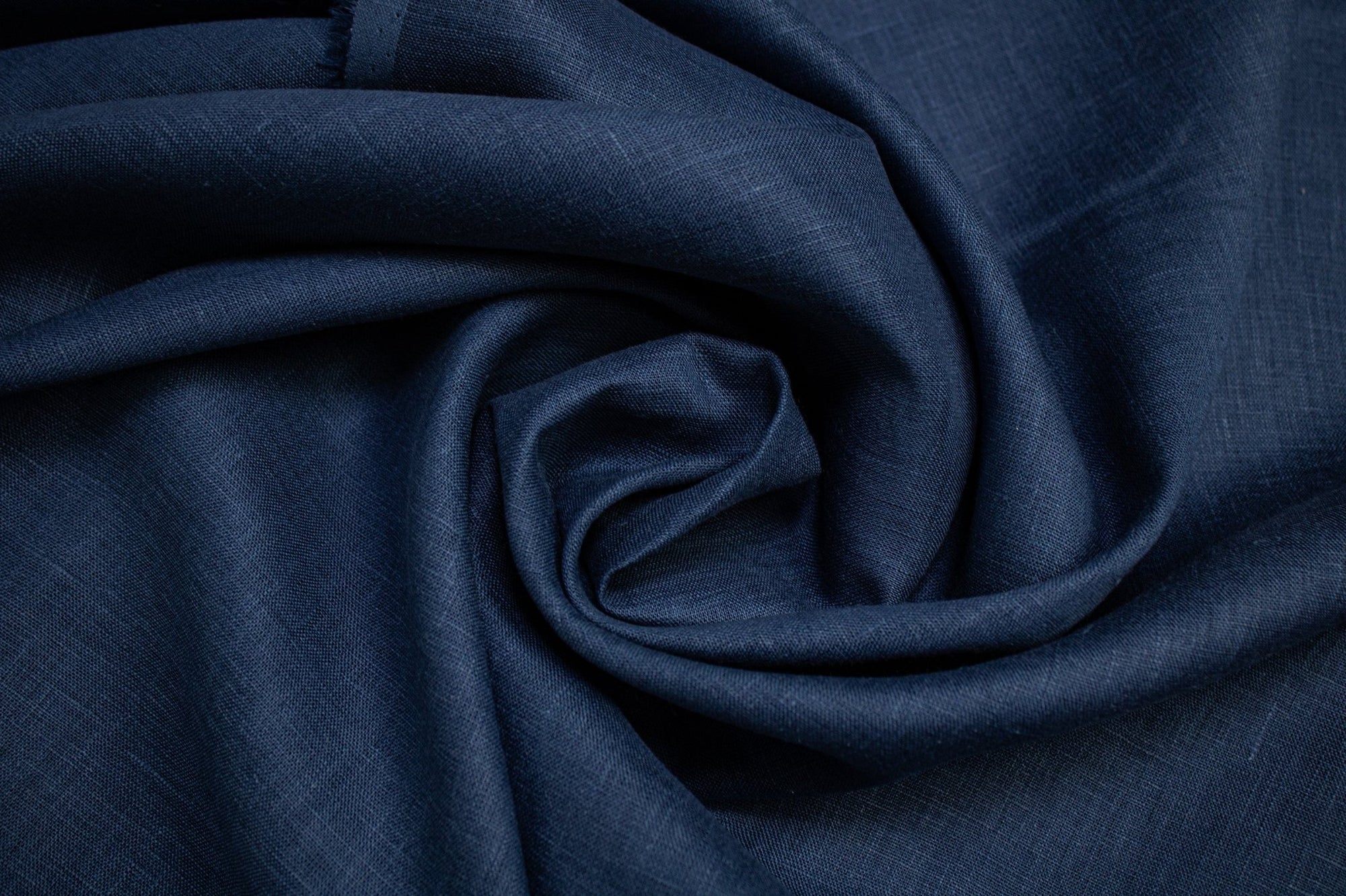 Luca - S Natural Pure 100% Linen Soft Fabric Navy Color - Luca - S Yarns