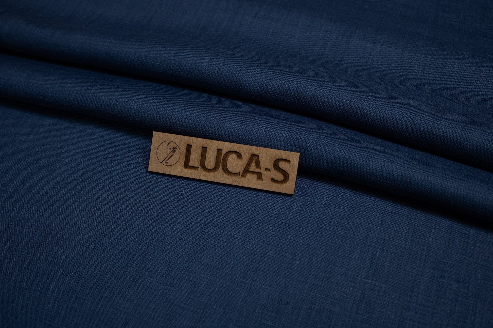 Luca - S Natural Pure 100% Linen Soft Fabric Navy Color - Luca - S Yarns