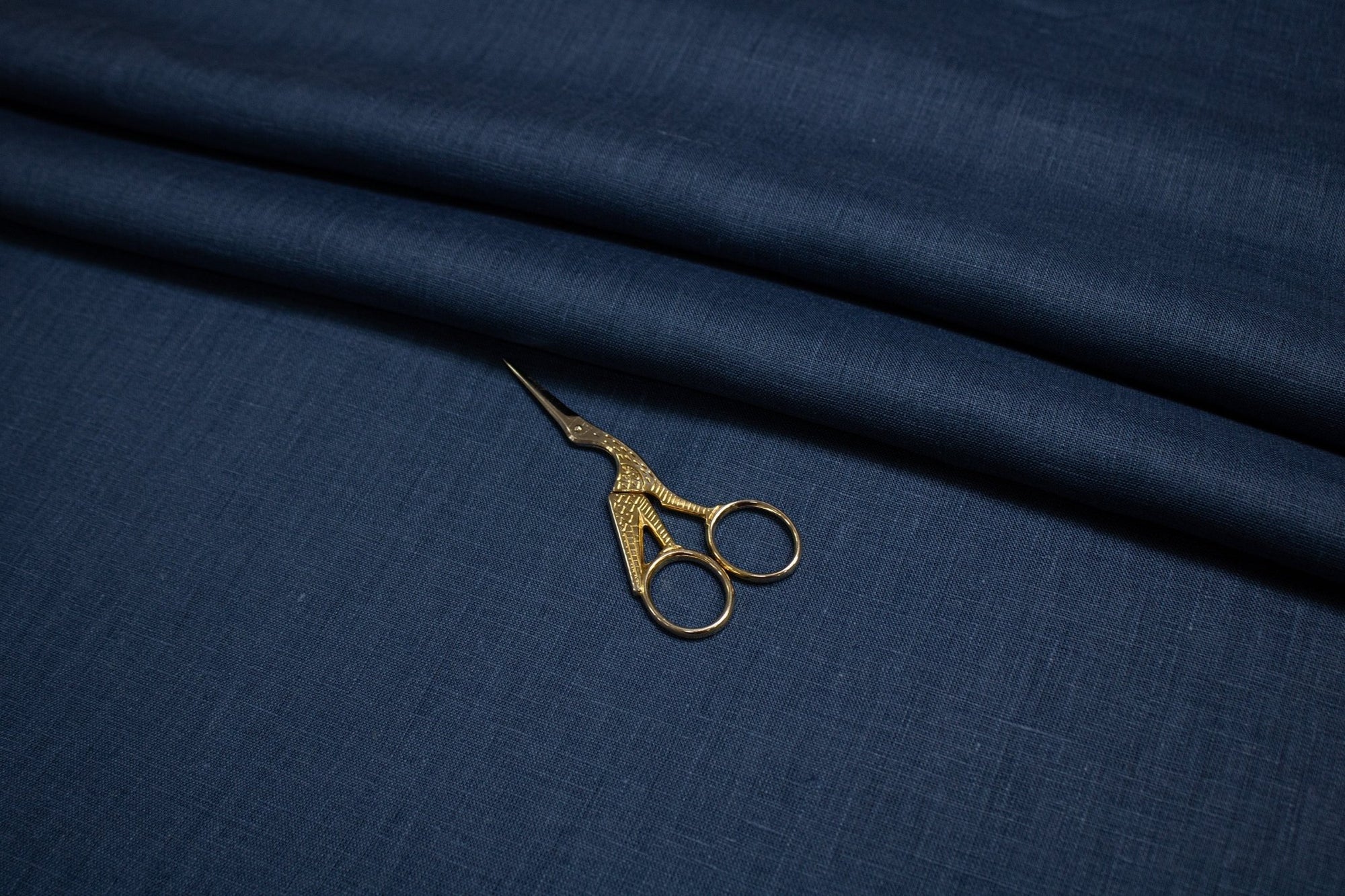 Luca - S Natural Pure 100% Linen Soft Fabric Navy Color - Luca - S Yarns