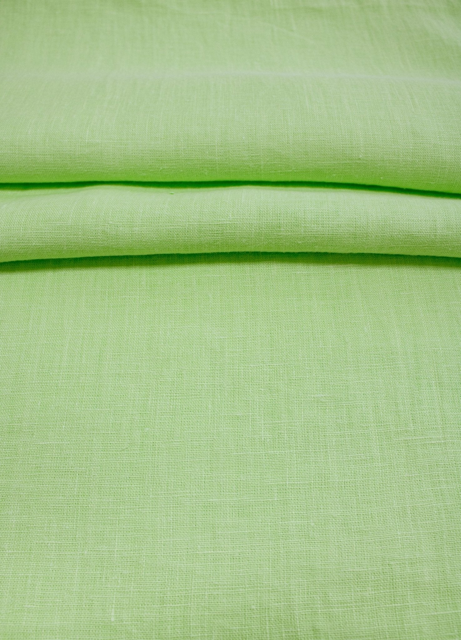 Luca - S Natural Pure 100% Linen Wrinkled Fabric Apple Green Color - Luca - S Yarns