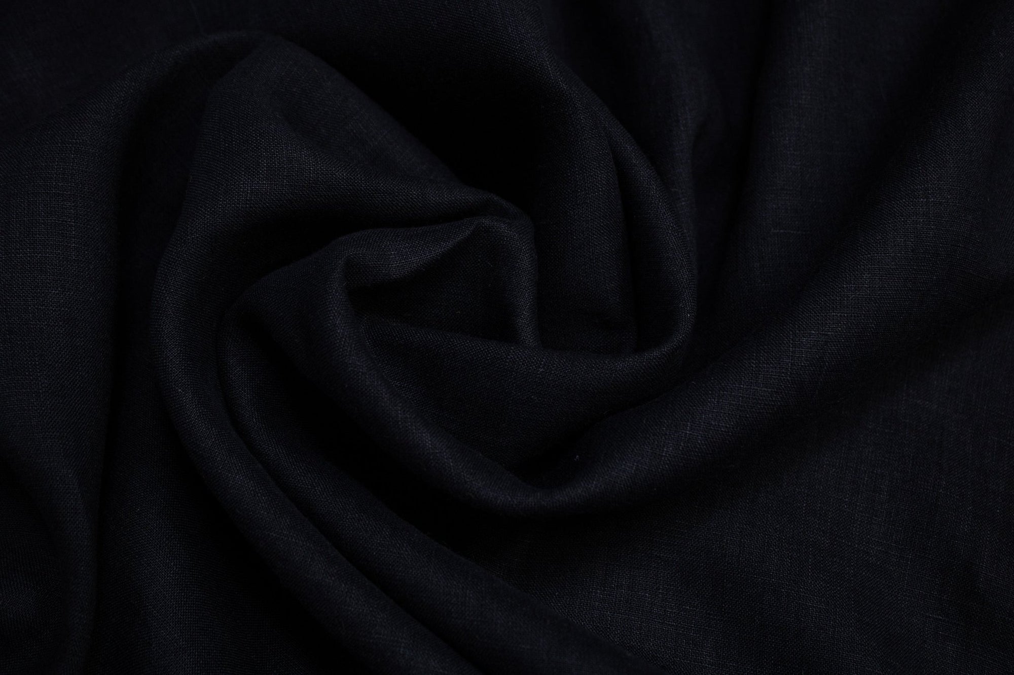 Luca - S Natural Pure 100% Linen Wrinkled Fabric Black Color - Luca - S Yarns