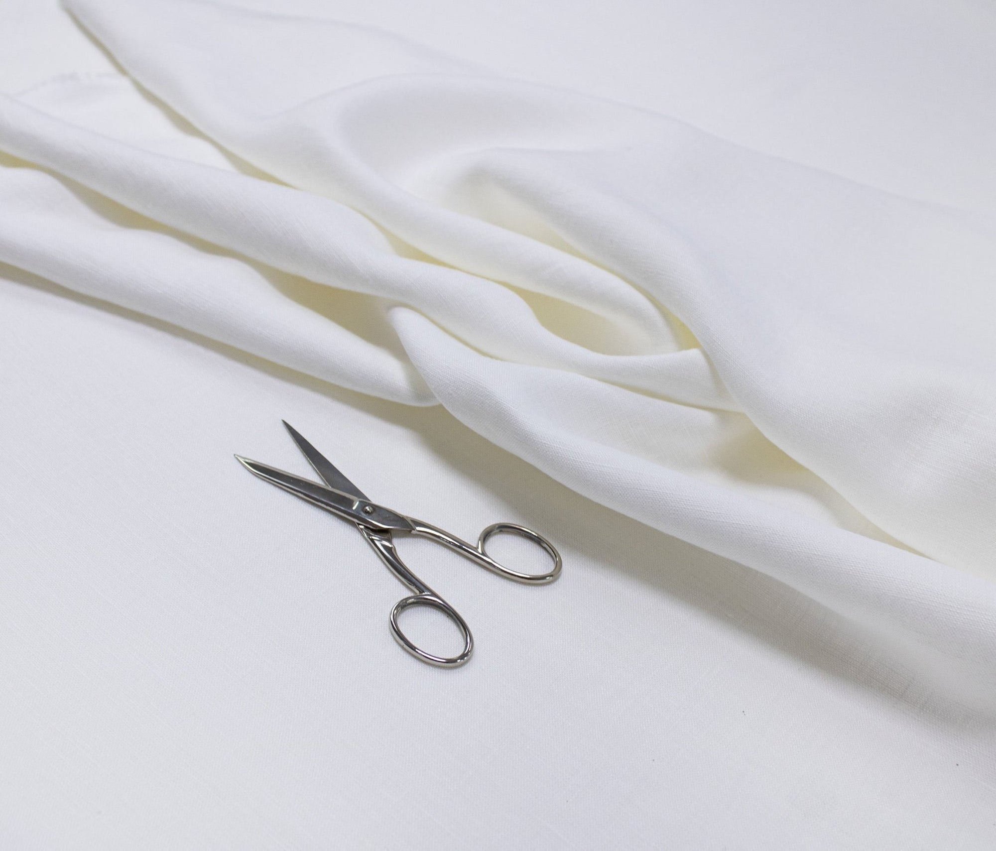 Luca - S Natural Pure 100% Linen Wrinkled Fabric Natural White Color - Luca - S Yarns