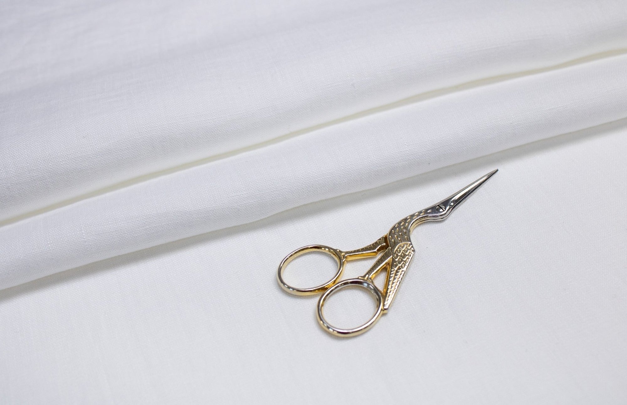Luca - S Natural Pure 100% Linen Wrinkled Fabric Natural White Color - Luca - S Yarns