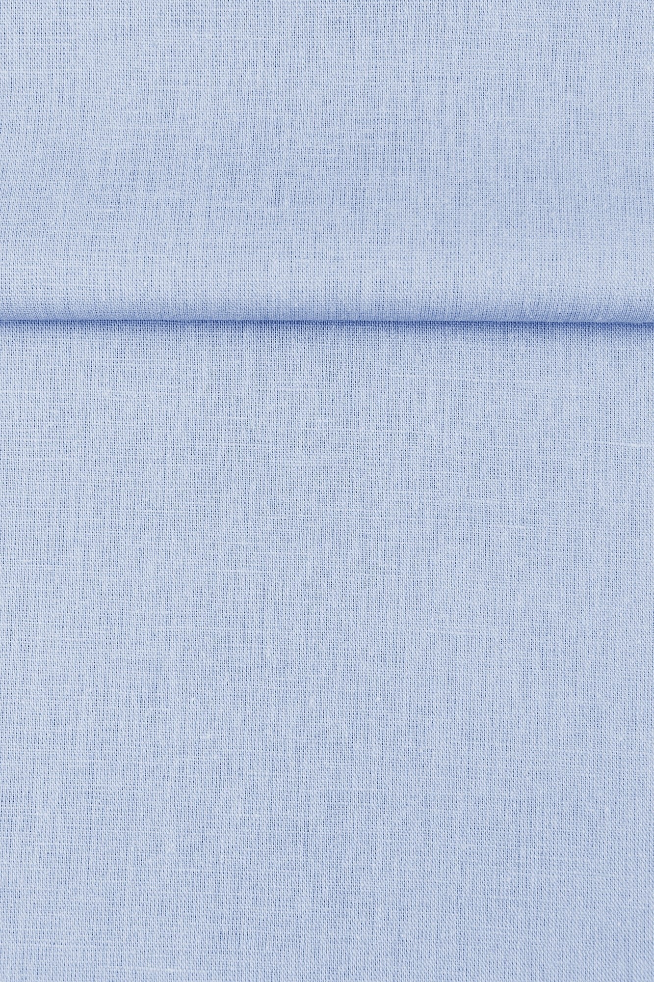 Luca - S Natural Pure Linen Wrinkled Fabric Light Blue Color - Luca - S Yarns