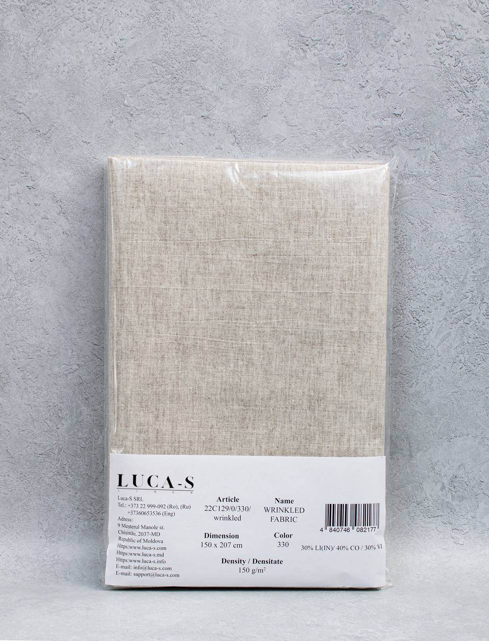 Luca - S Natural Pure Linen Wrinkled Fabric Rustic Color - Luca - S Yarns