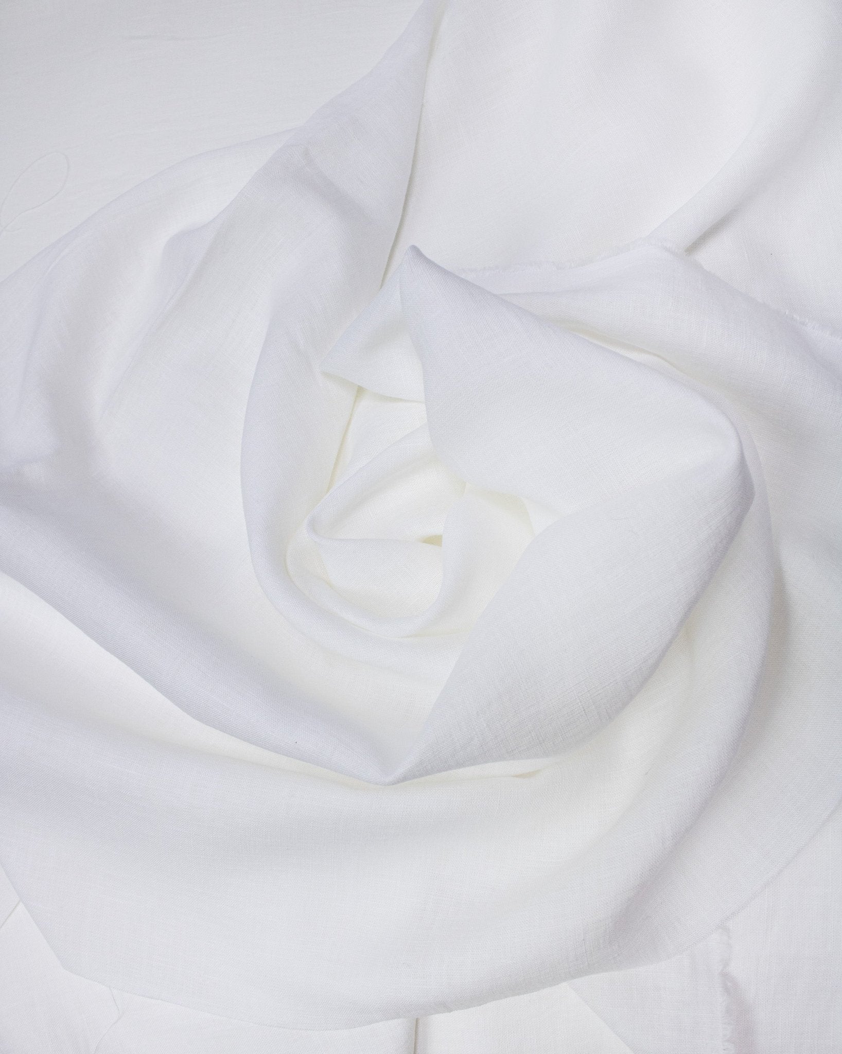 Luca - S Pure Natural Linen Wrinkled Fabric Chalk Color - Luca - S Yarns