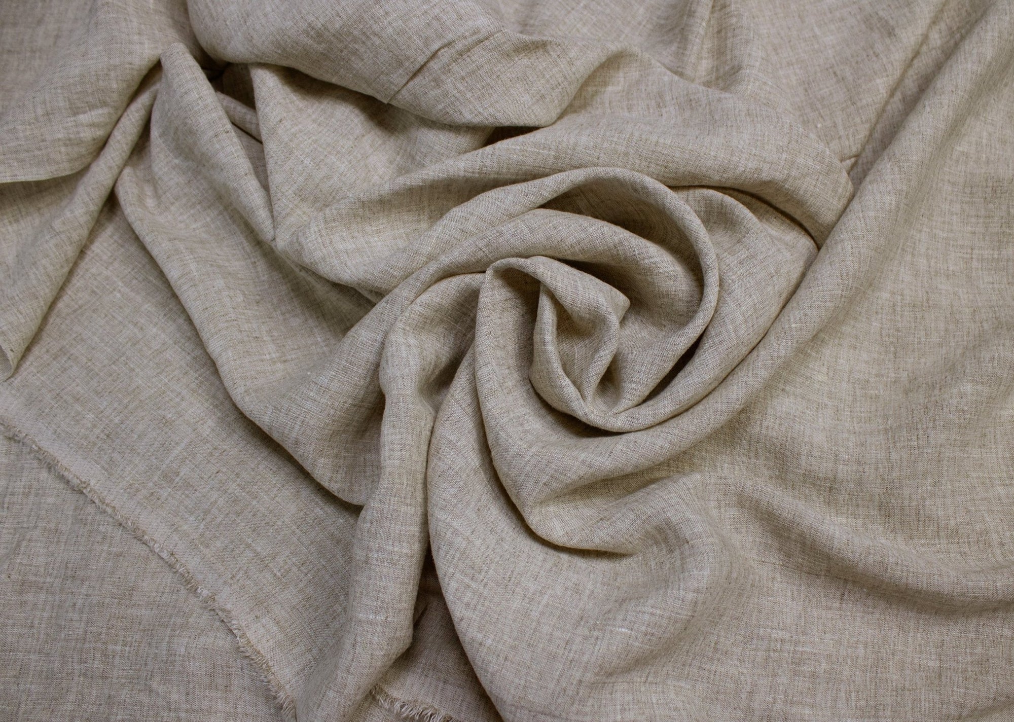 Luca - S Pure Natural Linen Wrinkled Fabric Light Grey Color - Luca - S Yarns