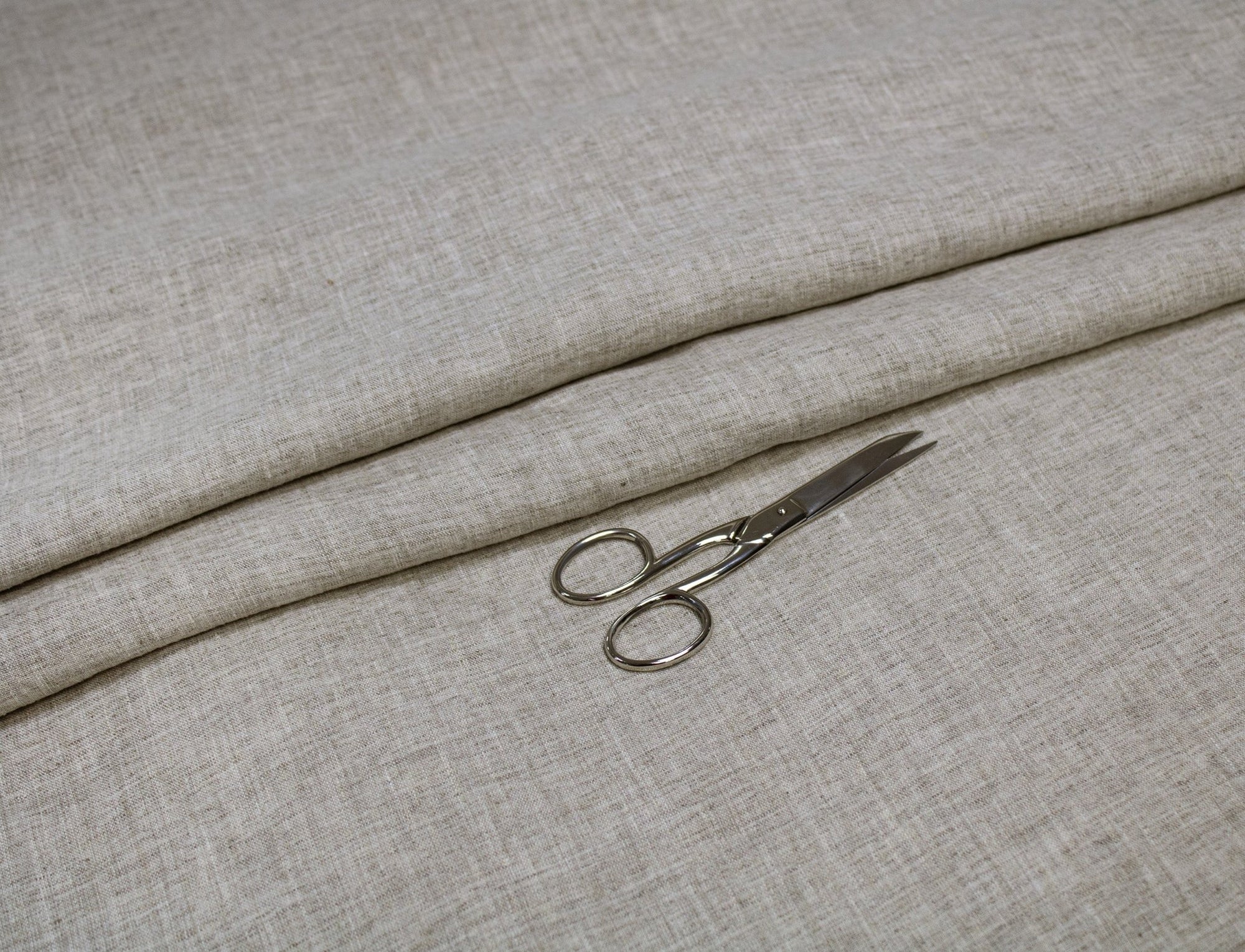 Luca - S Pure Natural Linen Wrinkled Fabric Light Grey Color - Luca - S Yarns