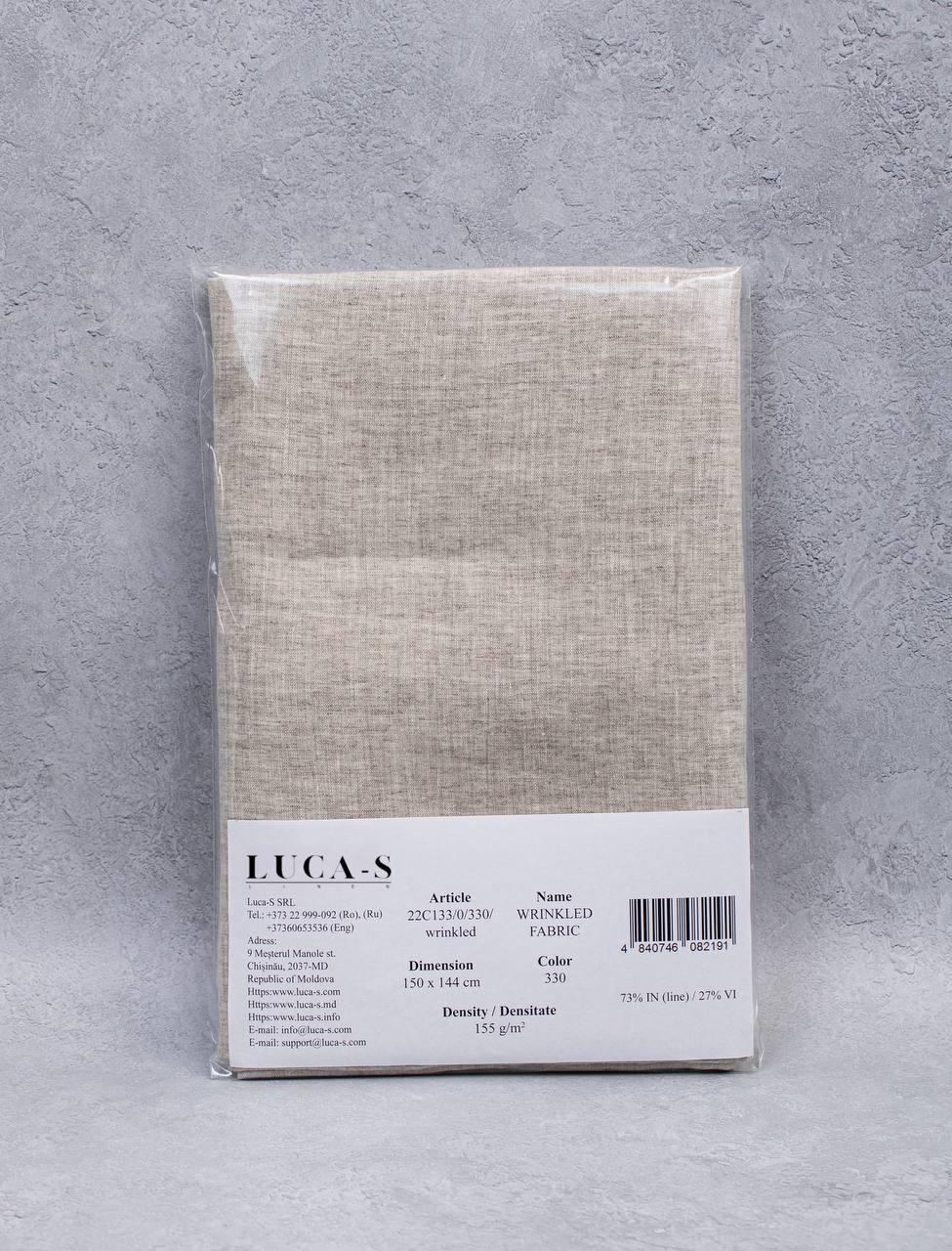 Luca - S Pure Natural Linen Wrinkled Fabric Light Grey Color - Luca - S Yarns