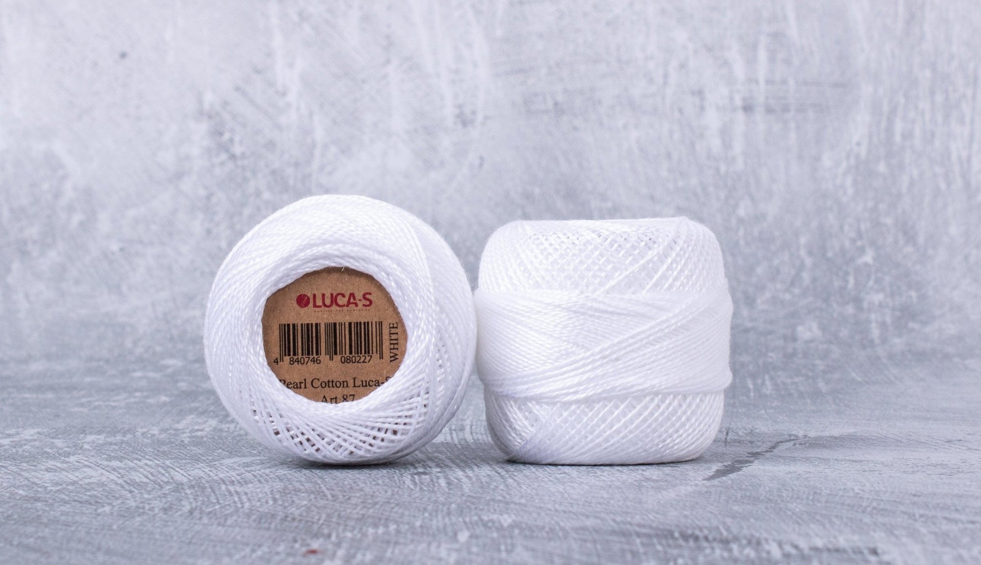 Pack of 10 Pearl Cotton Luca - S Color White, Art. 87 - Embroidery Threads - Luca - S Yarns