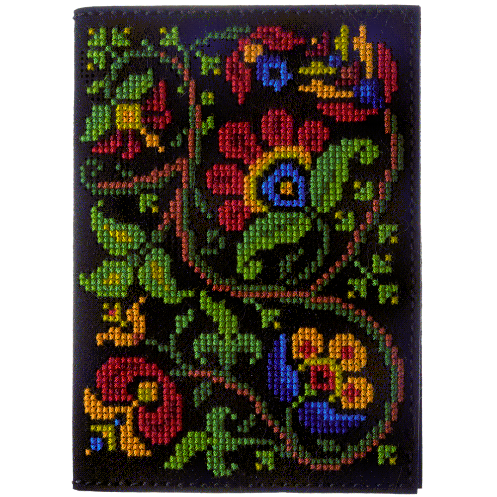 Passport Cover Needlecraft Kit - Cross Stitch Kits on Leather - Luca - S Yarns