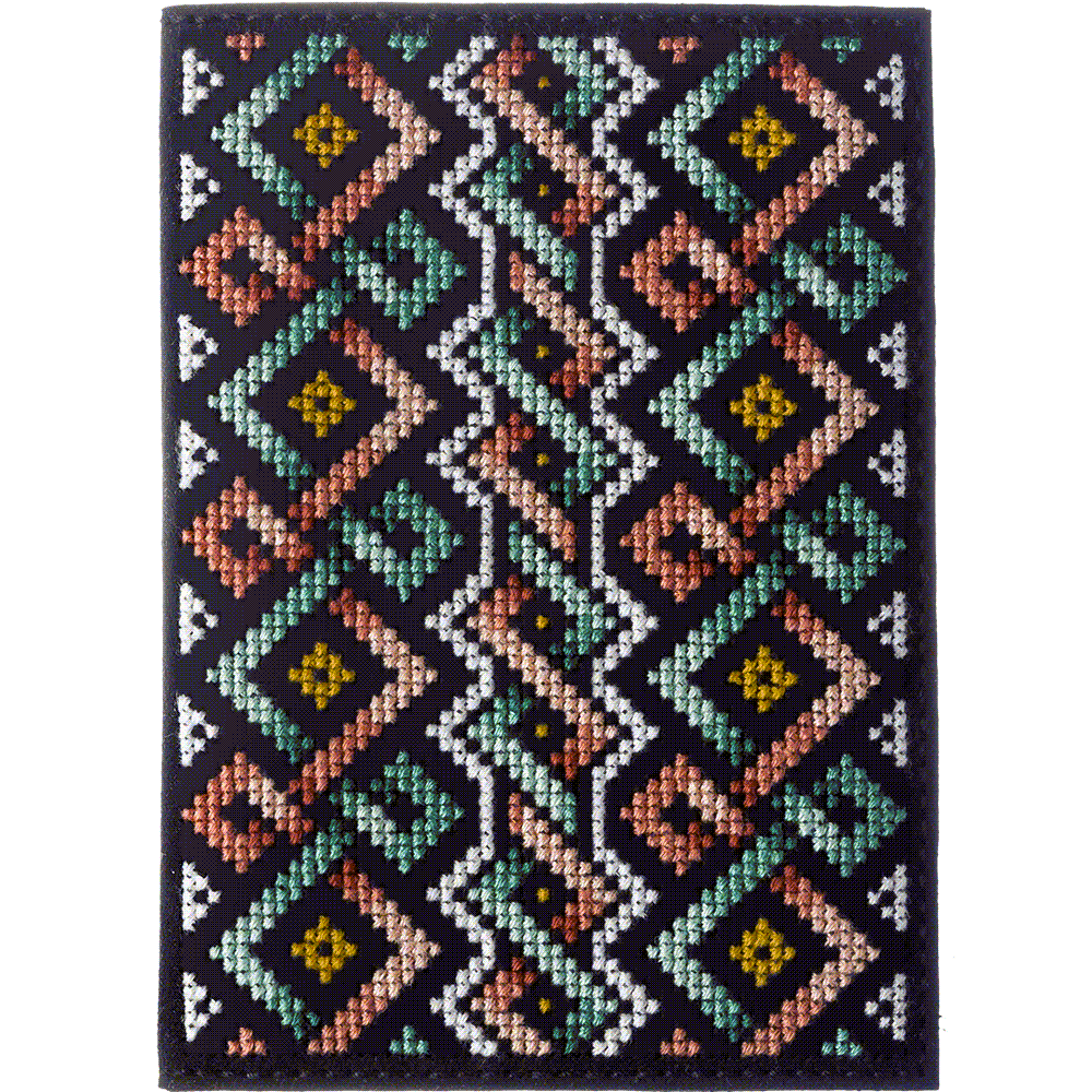 Passport Cover Needlecraft Kit - Cross Stitch Kits on Leather - Luca - S Yarns