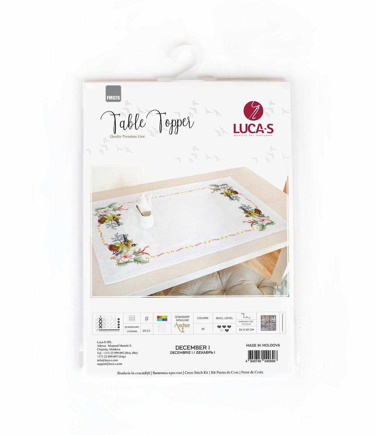 Table Topper - Cross Stitch Kit Table Cloth, FM026 - Luca - S Yarns