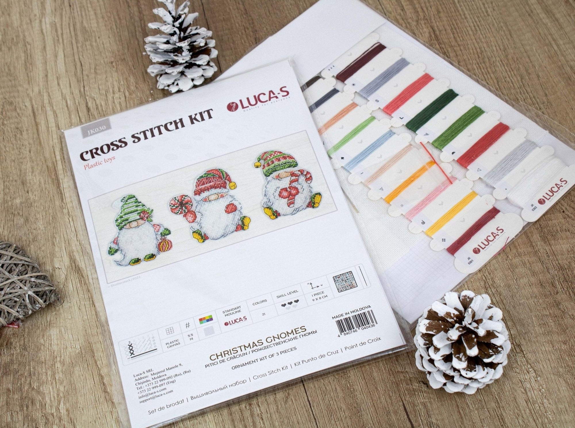 Toys Cross Stitch Kit Luca - S - Christmas Gnomes JK030 - Luca - S Yarns