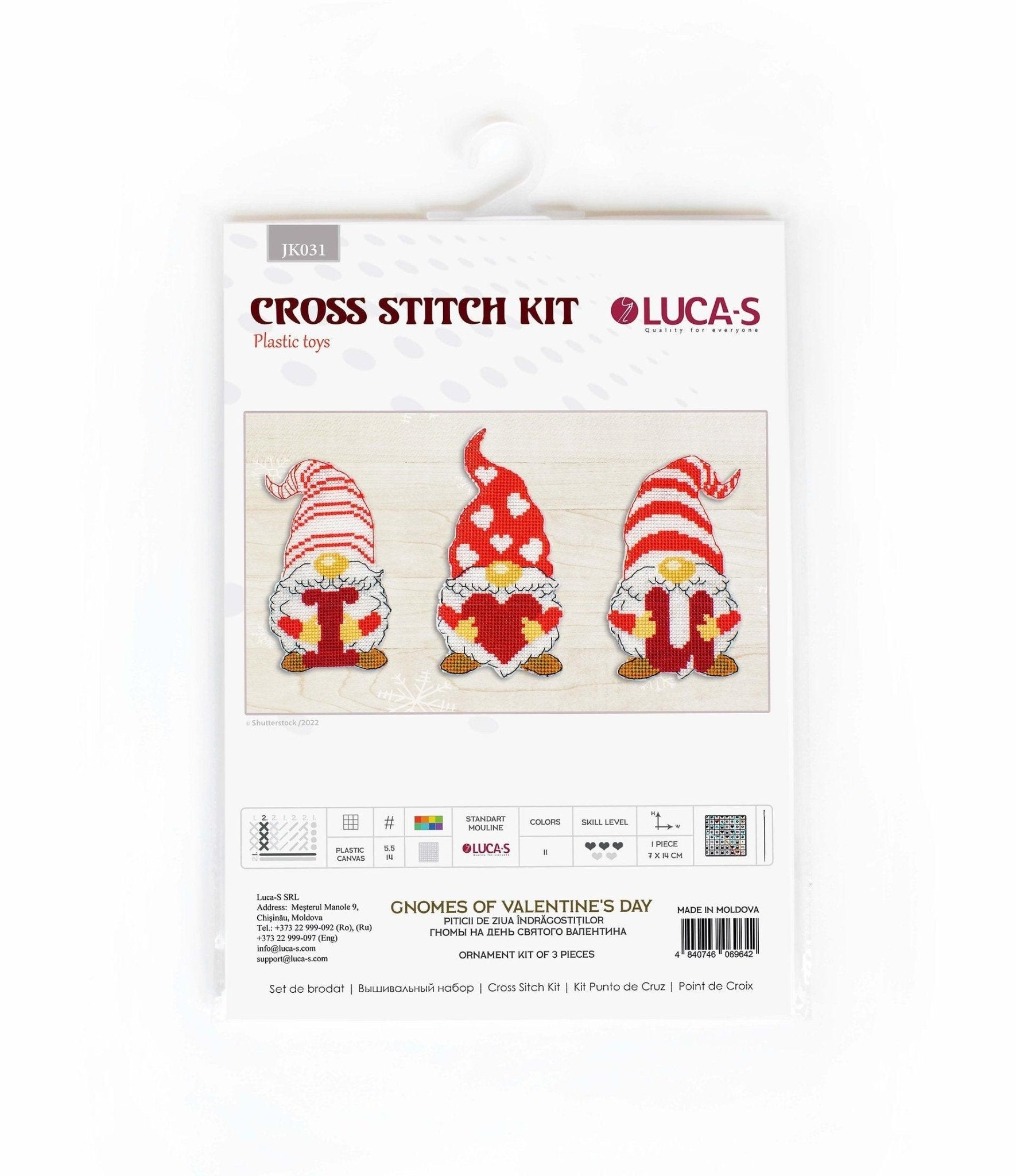 Toys Cross Stitch Kit Luca - S - Gnomes of Valentine's Day JK031 - Luca - S Yarns