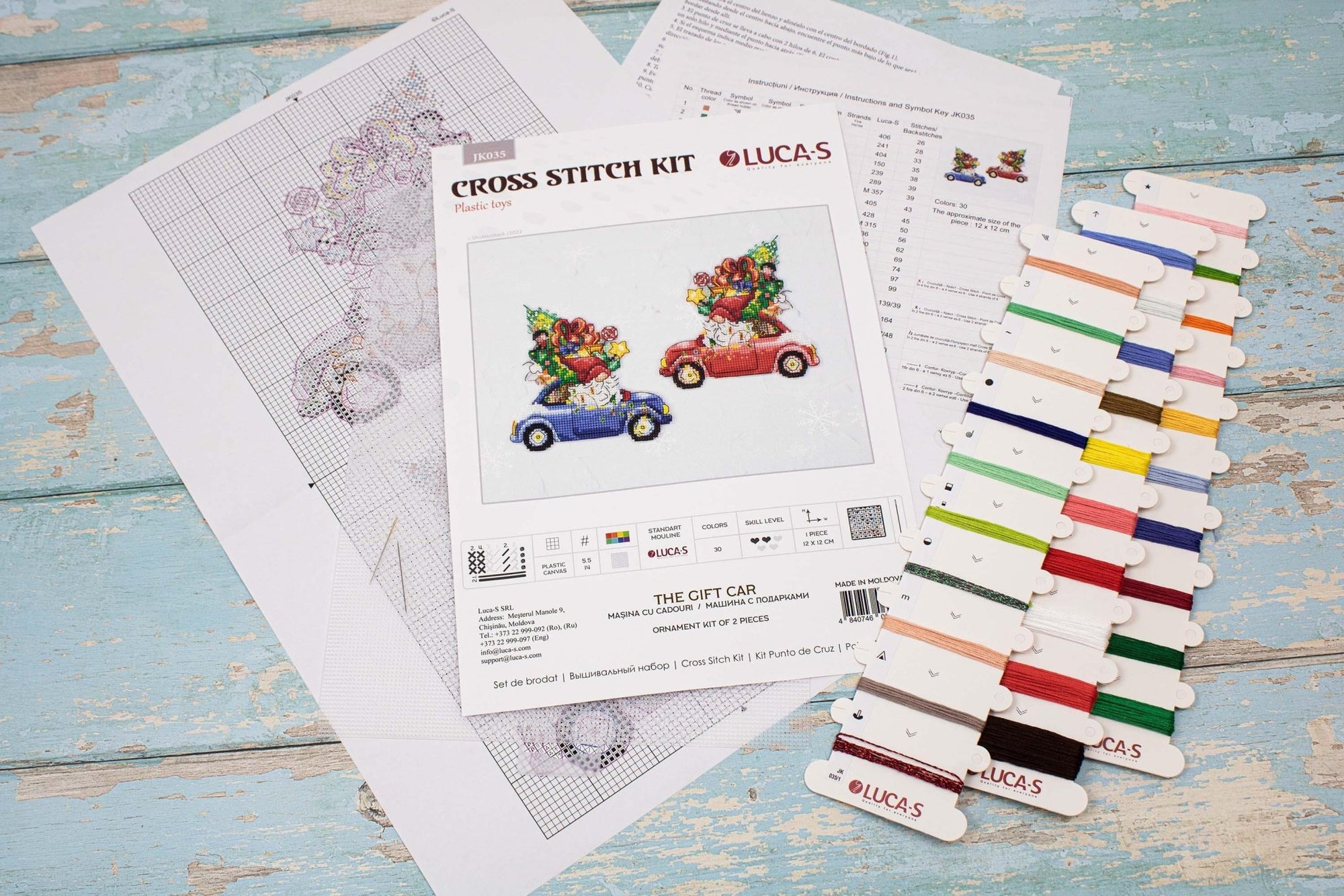 Toys Cross Stitch Kit Luca - S - The Gift Car, JK035 - Luca - S Yarns