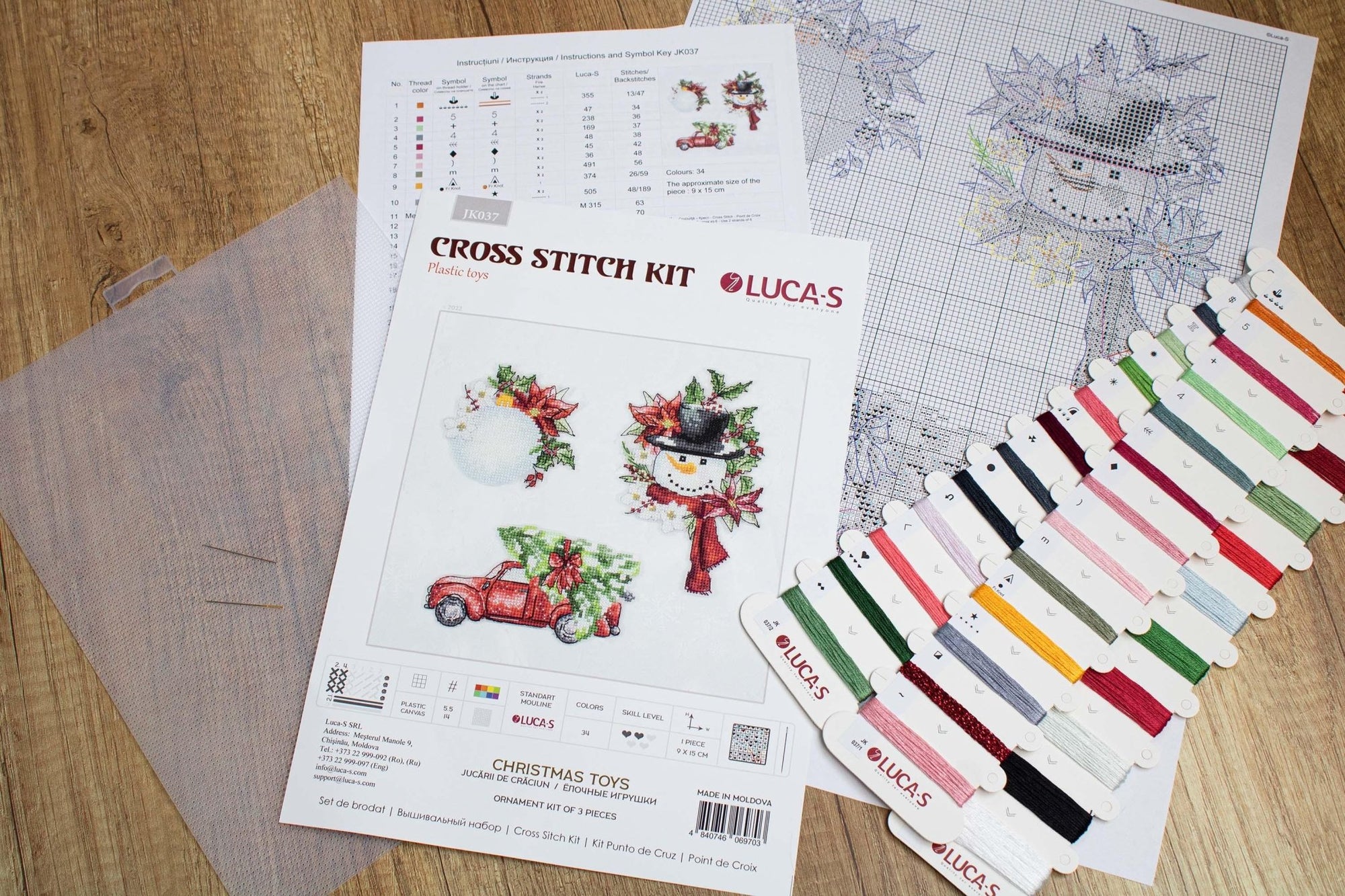 Toys Cross Stitch Kits - Christmas Toys, JK037 - Luca - S Yarns