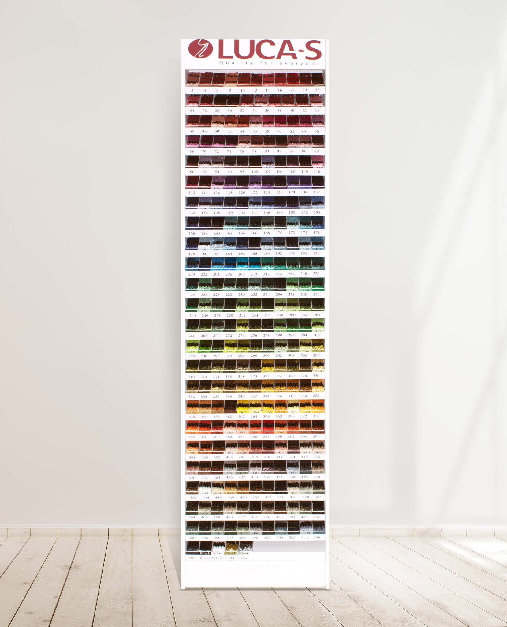 Wooden Stand with Luca - S Stranded Cotton - Your choice of 255 Colors (12 Fill) - Luca - S Yarns